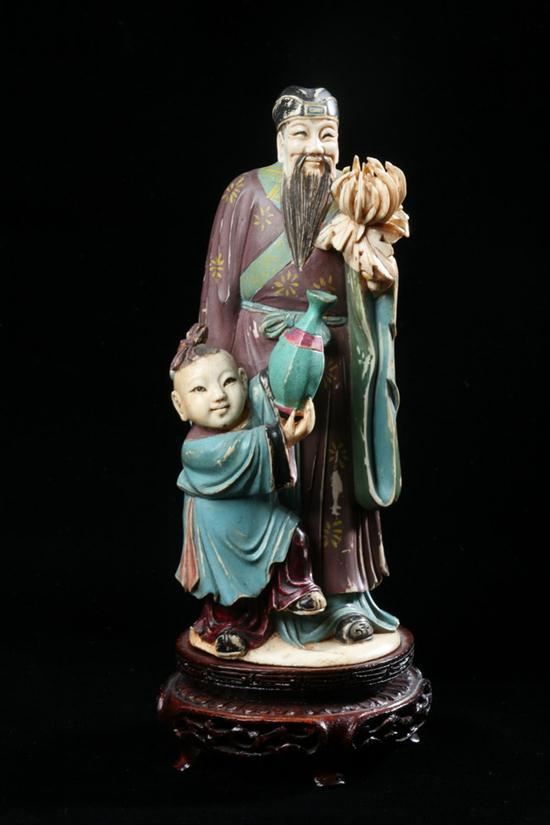 CHINESE POLYCHROME IVORY FIGURAL 16ec88