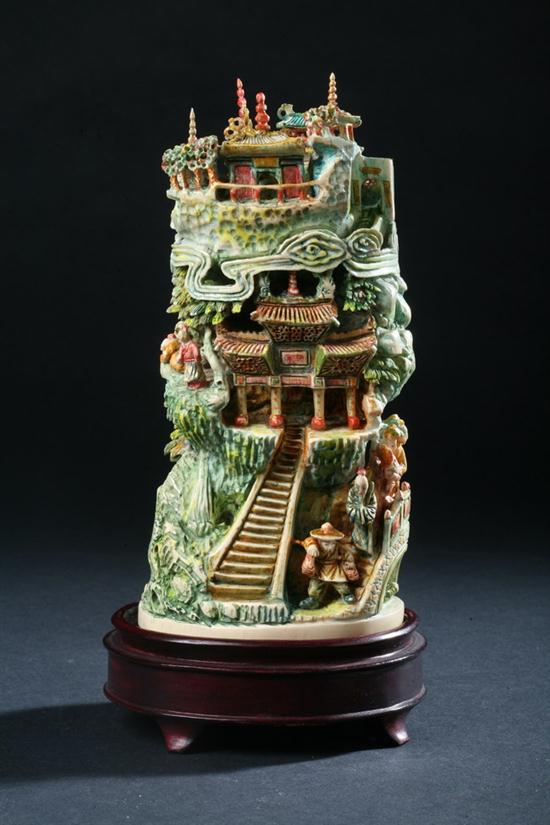 CHINESE POLYCHROME IVORY MODEL