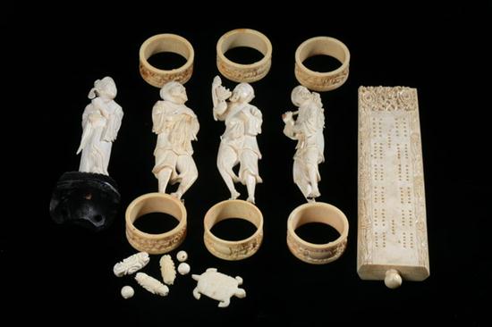 FOUR CHINESE IVORY FIGURES OF IMMORTALS  16ec8c