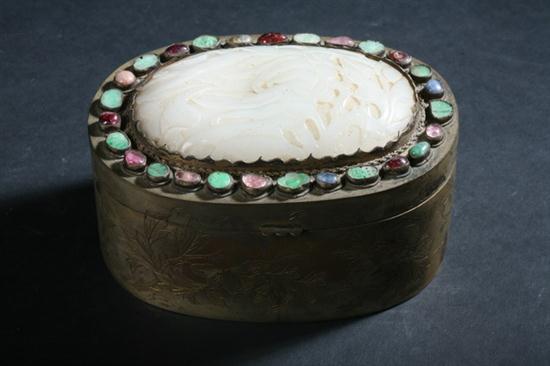 CHINESE JEWELED GILT COPPER WHITE 16ec90