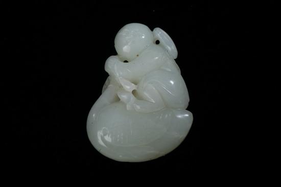 CHINESE CELADON JADE FIGURAL GROUP 16eca0