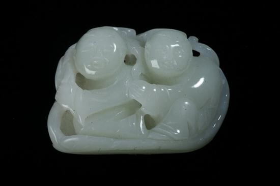 CHINESE CELADON JADE FIGURE OF 16eca1