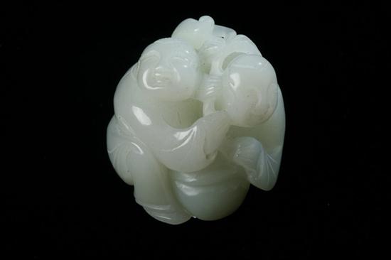 CHINESE CELADON JADE CARVING OF