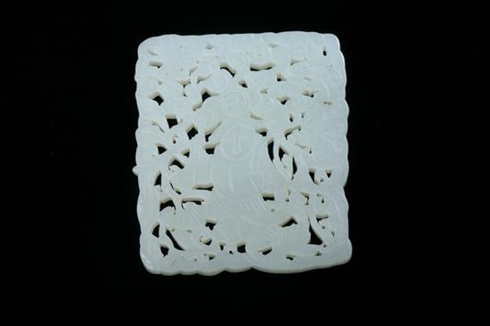 CHINESE CELADON RETICULATED JADE