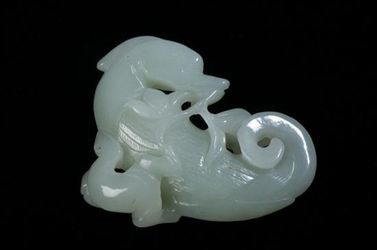 CHINESE CELADON JADE FIGURE OF 16eca3