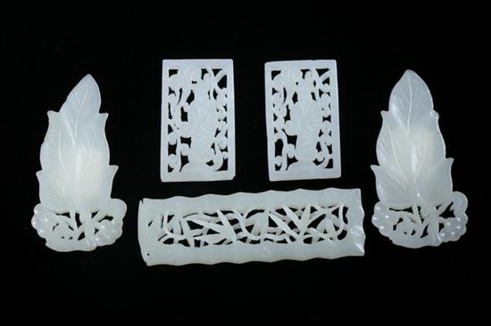 FIVE CHINESE WHITE JADE RETICULATED 16ecb9