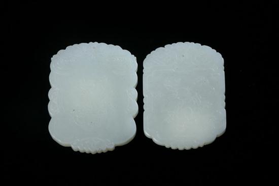 TWO CHINESE CELADON JADE PENDANTS 16ecd0