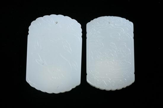 TWO CHINESE WHITE JADE PENDANTS  16ecda