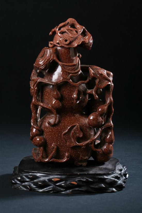 CHINESE GOLDSTONE DOUBLE GOURD