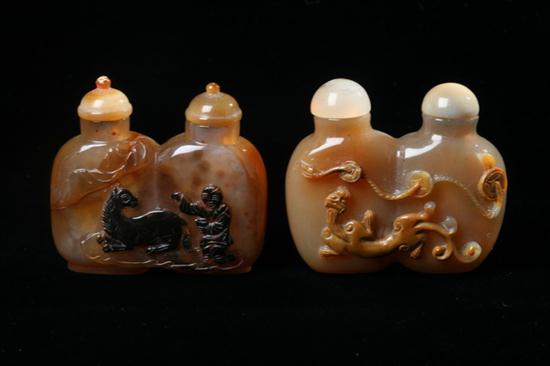 TWO CHINESE CAMEO AGATE DOUBLE 16ed0e