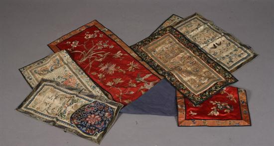 SEVEN CHINESE EMBROIDERED PANELS.