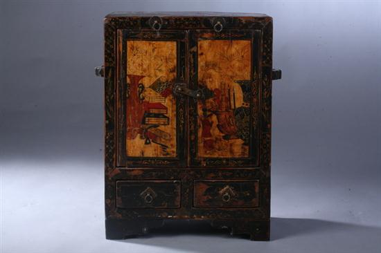 MONGOLIAN POLYCHROME WOOD CABINET 16ed41