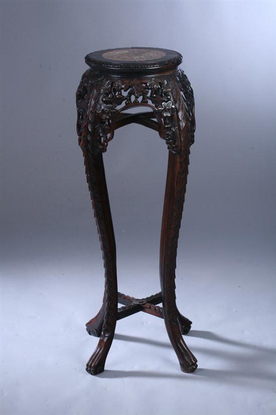 CHINESE CARVED ROSEWOOD AND MARBLE 16ed3a