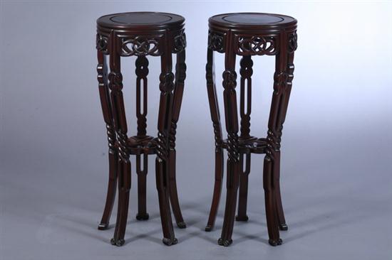 PAIR CHINESE ROSEWOOD STANDS. The