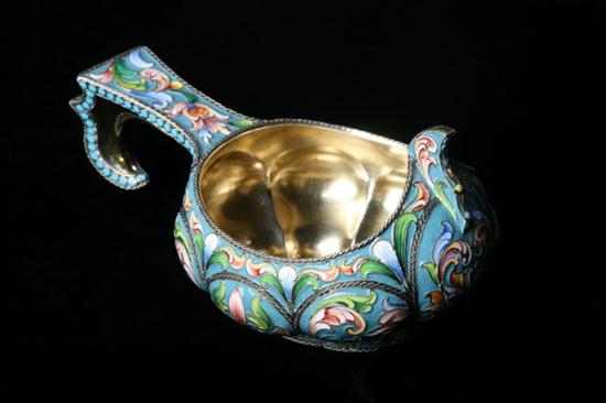 RUSSIAN ENAMELLED SILVER KVOSH.