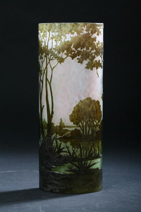 DAUM NANCY CAMEO GLASS VASE. Circa 1910;