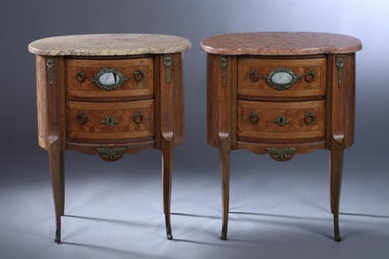 PAIR LOUIS XV STYLE KINGWOOD PARQUETRY