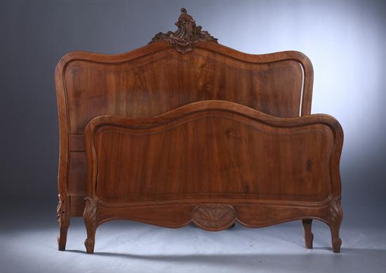 TWO LOUIS XV STYLE WALNUT DOUBLE-SIZE