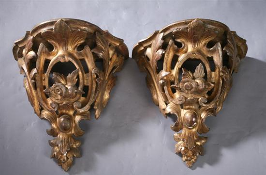 PAIR LOUIS XV STYLE GILT COMPOSITION 16ee20
