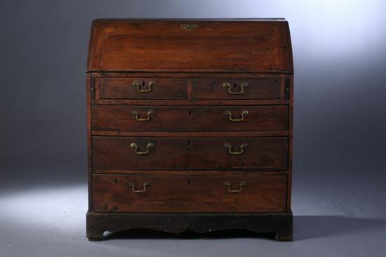 ELMWOOD SLANT-FRONT DESK 19th century.