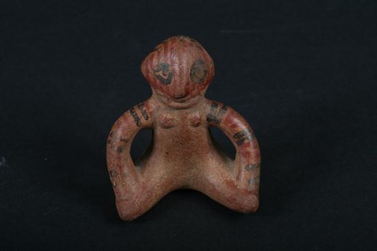 PRE-COLUMBIAN POTTERY FIGURE OF WOMAN.