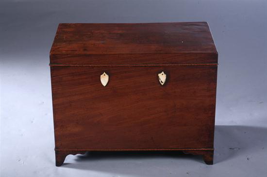 GEORGE III MAHOGANY HINGE TOP RECTANGULAR 16ee89