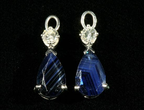 PAIR WHITE GOLD DIAMOND AND SAPPHIRE 16eed0