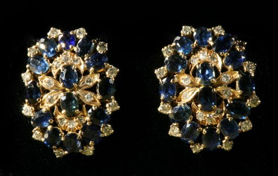 PAIR YELLOW GOLD SAPPHIRE AND DIAMOND 16eedf