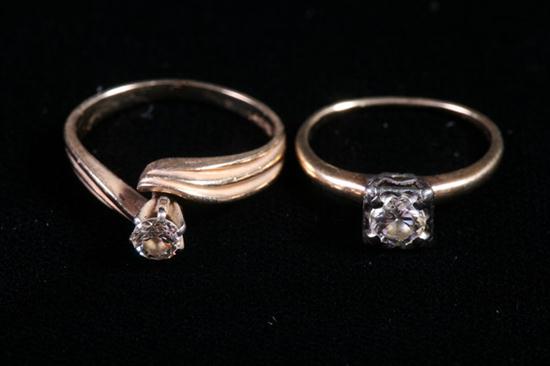 TWO 14K YELLOW GOLD AND DIAMOND 16eee6