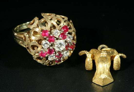 14K YELLOW GOLD DIAMOND AND RUBY 16eef4