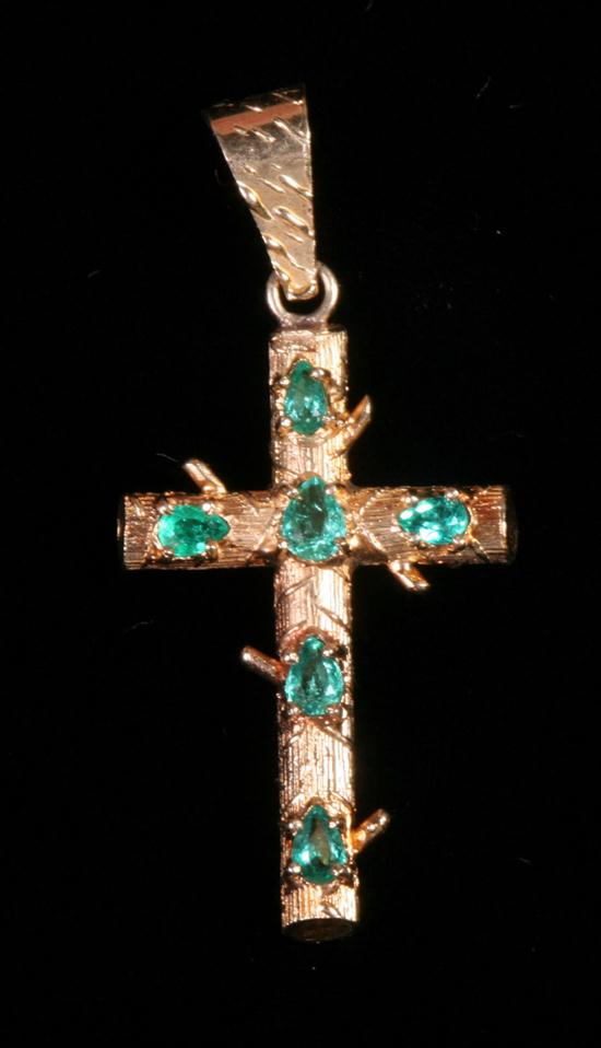 18K YELLOW GOLD AND EMERALD CHRISTIAN 16eef6