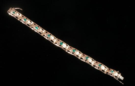 18K YELLOW GOLD AND EMERALD FLEXIBLE 16ef01