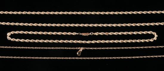 THREE 14K YELLOW GOLD CHAIN NECKLACES  16ef14