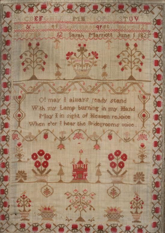 SCHOOLGIRL NEEDLEWORK SAMPLER  16ef1c