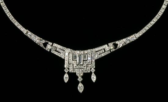 ART DECO PLATINUM AND DIAMOND CHOKER  16ef1a