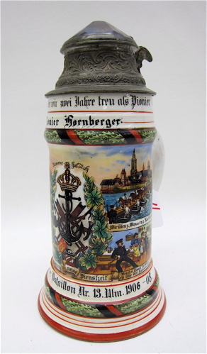 GERMAN REGIMENTAL PORCELAIN STEIN 16efb3