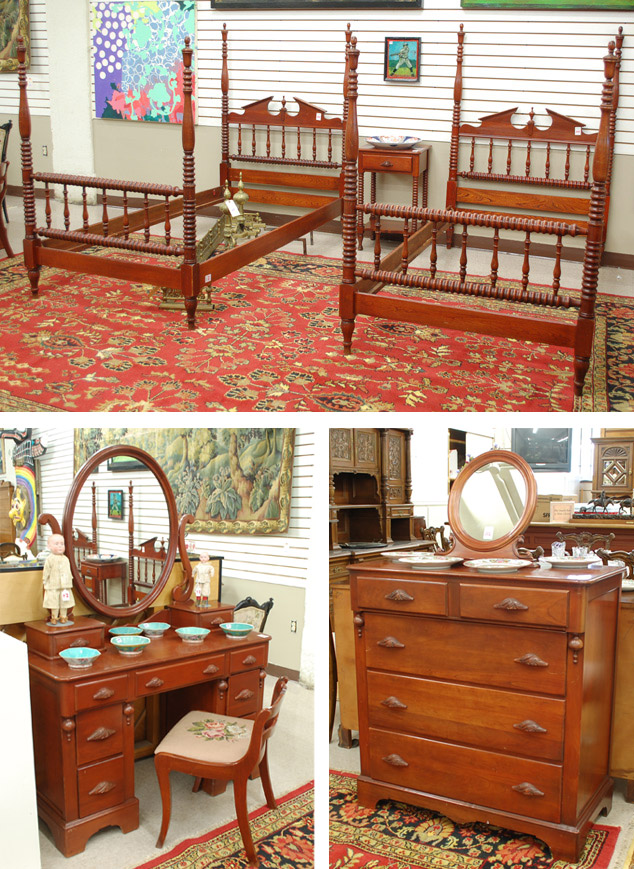 SEVEN-PIECE VICTORIAN STYLE CHERRYWOOD