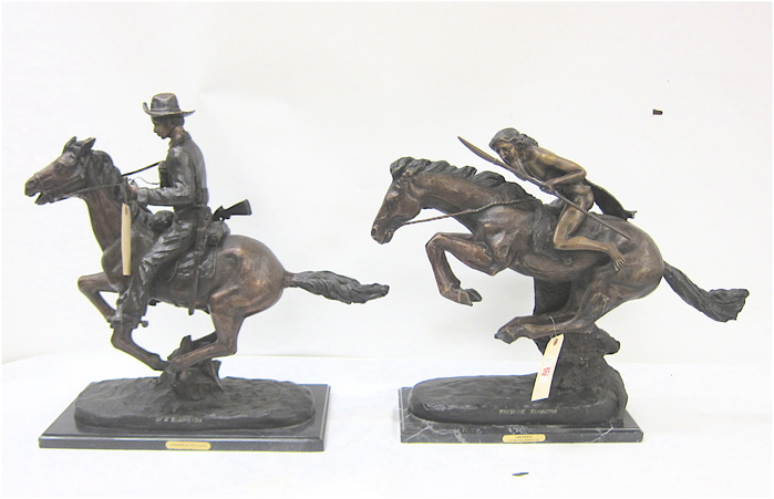 TWO WESTERN BRONZE SCULPTURES  16f0c3