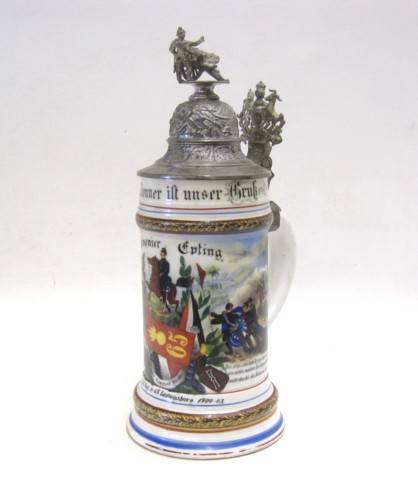 GERMAN REGIMENTAL PORCELAIN STEIN 16f0d6