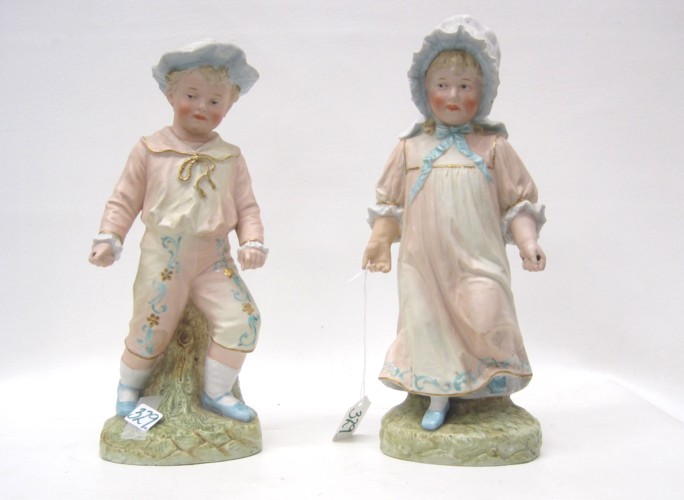 PAIR GERMAN HEUBACH BISQUE FIGURINES