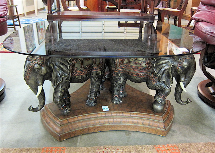 FIGURAL GLASS TOP COFFEE TABLE 16f11f