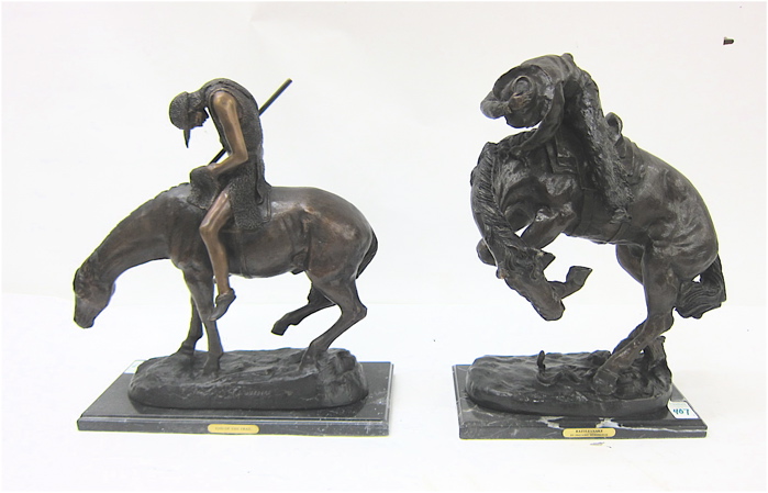 TWO WESTERN BRONZE SCULPTURES  16f13f