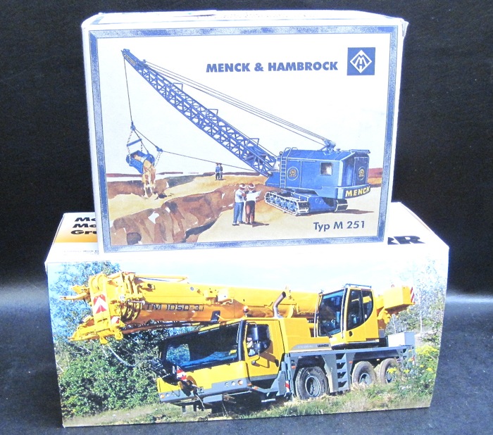 TWO DIECAST 1:50 SCALE MODEL CRANES;