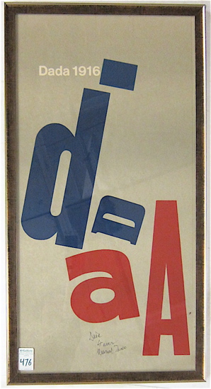 1916 DADA SILKSCREEN POSTER autographed 16f183