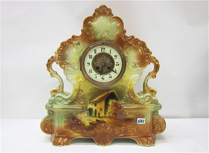 CHINA CASED MANTEL CLOCK French mid-20th