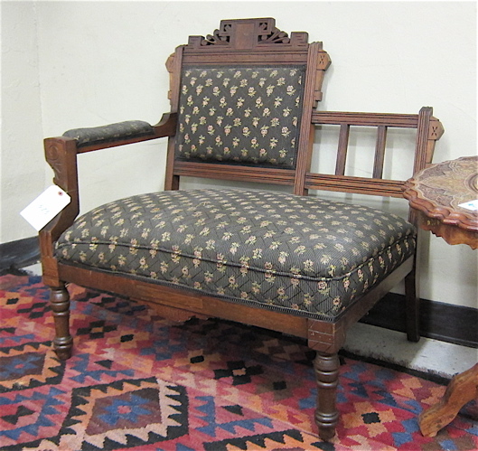 VICTORIAN LADYS SINGLE-ARM SETTEE Eastlake