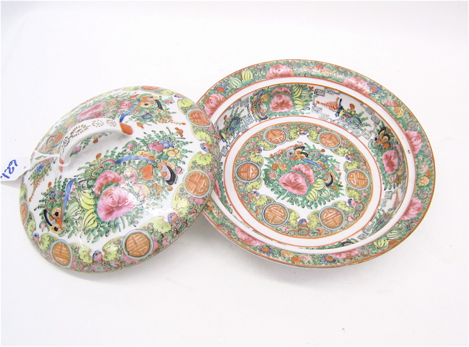 CHINESE ROSE CANTON ROUND SERVING 16f20f