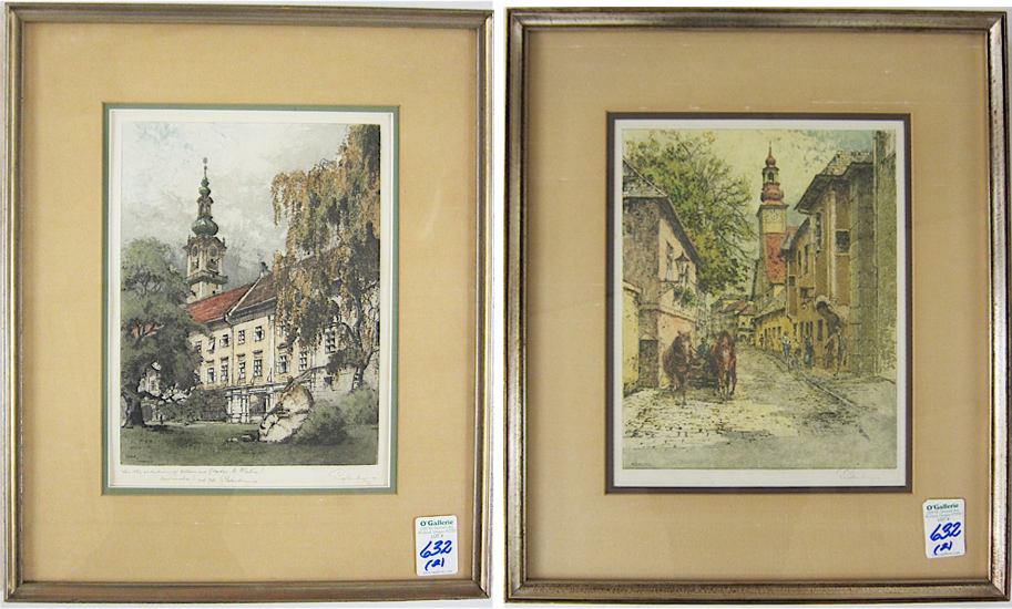 JOSEF EIDENBERGER TWO COLOR ETCHINGS