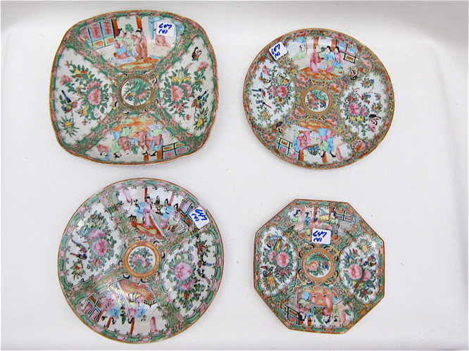 FOUR PIECES CHINESE ROSE MEDALLION