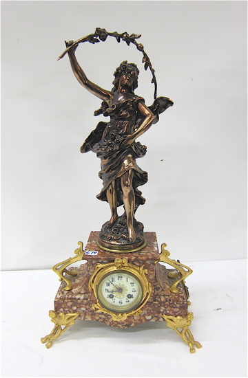 FRENCH STATUE CLOCK Paris c. 1900